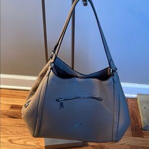 Authentic Coach Gray Leather Shoulder Bag